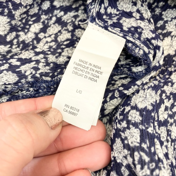 Lucky Brand Floral Boho Crinkle Fabric Embroidered Tunic Top - Picture 10 of 10